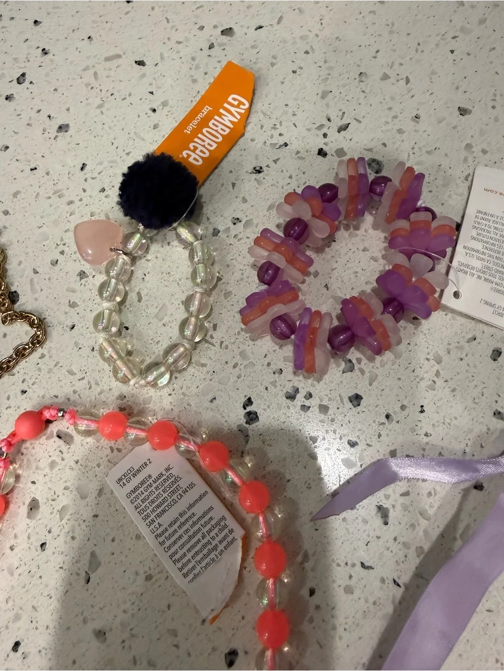 New girls Gymboree Coral Pink Beaded Necklace, Bracelet bundle